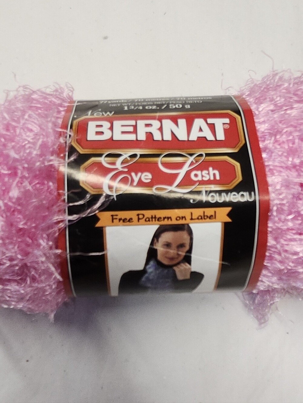 • Bernat Eye Lash Yarn Kiss Pink  Knitting Crochet 1 Skein